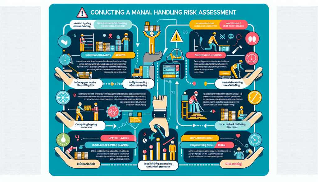 A step-by-step illustration of conducting a manual handling risk assessment.